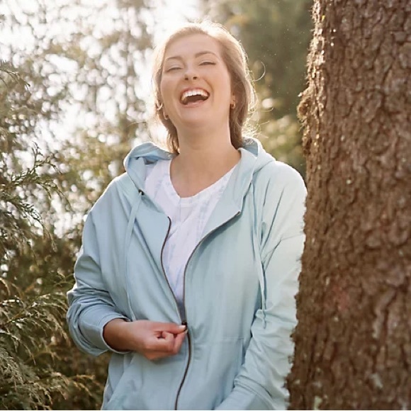 Seed to Style Organic Cotton Print or Solid French Terry Zip-Up Hoodie Aqua 1X - Picture 2 of 12